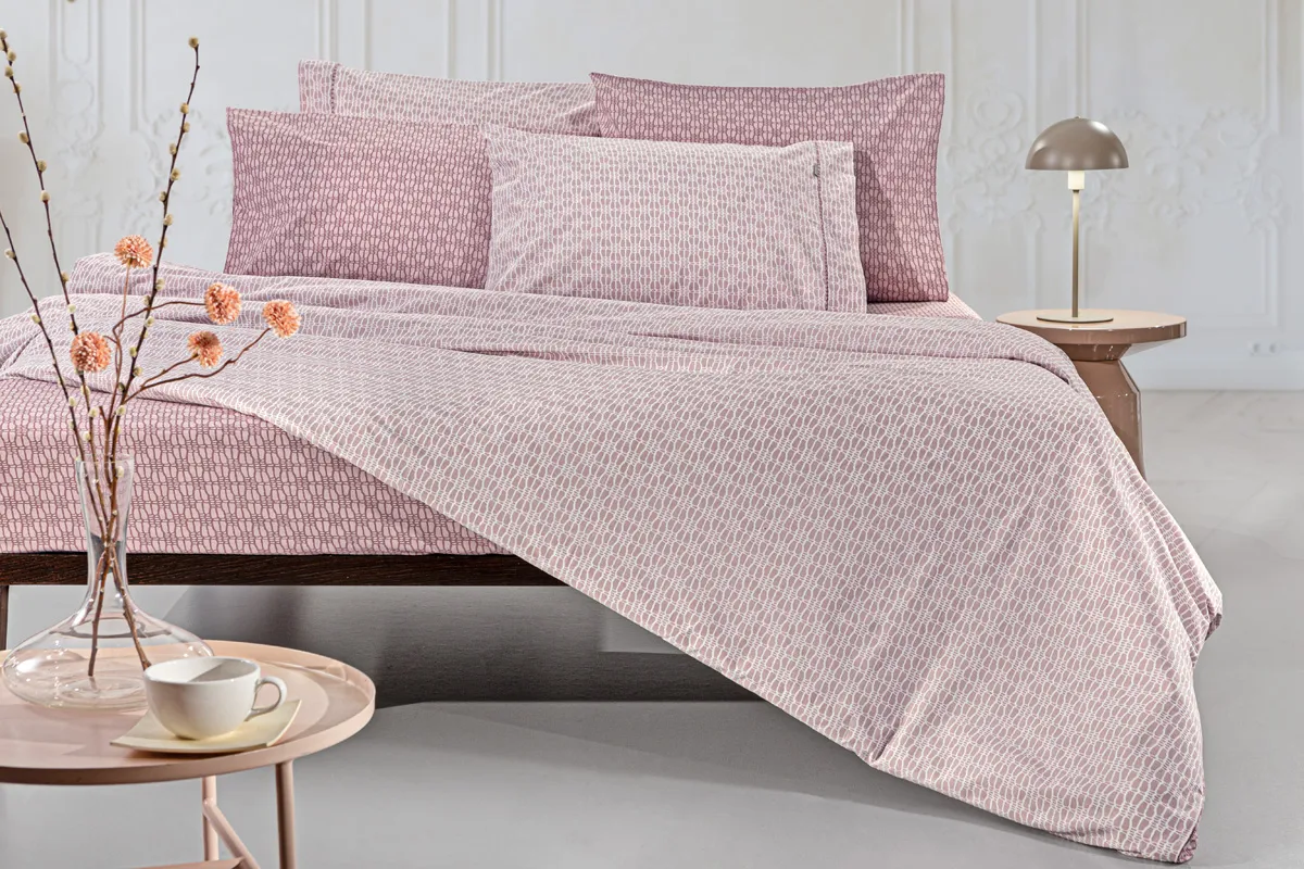 Σετ 4τμχ Σεντόνια Sandy Old Pink με Λάστιχο