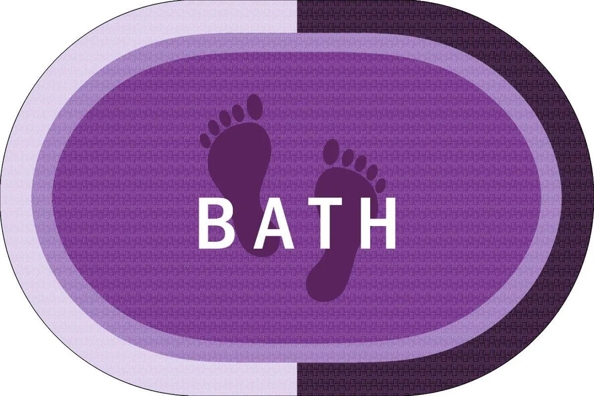 Πατάκι Μπάνιου Oval Αντιολισθητικό Bath 50X70 Lilac 100% Polyester