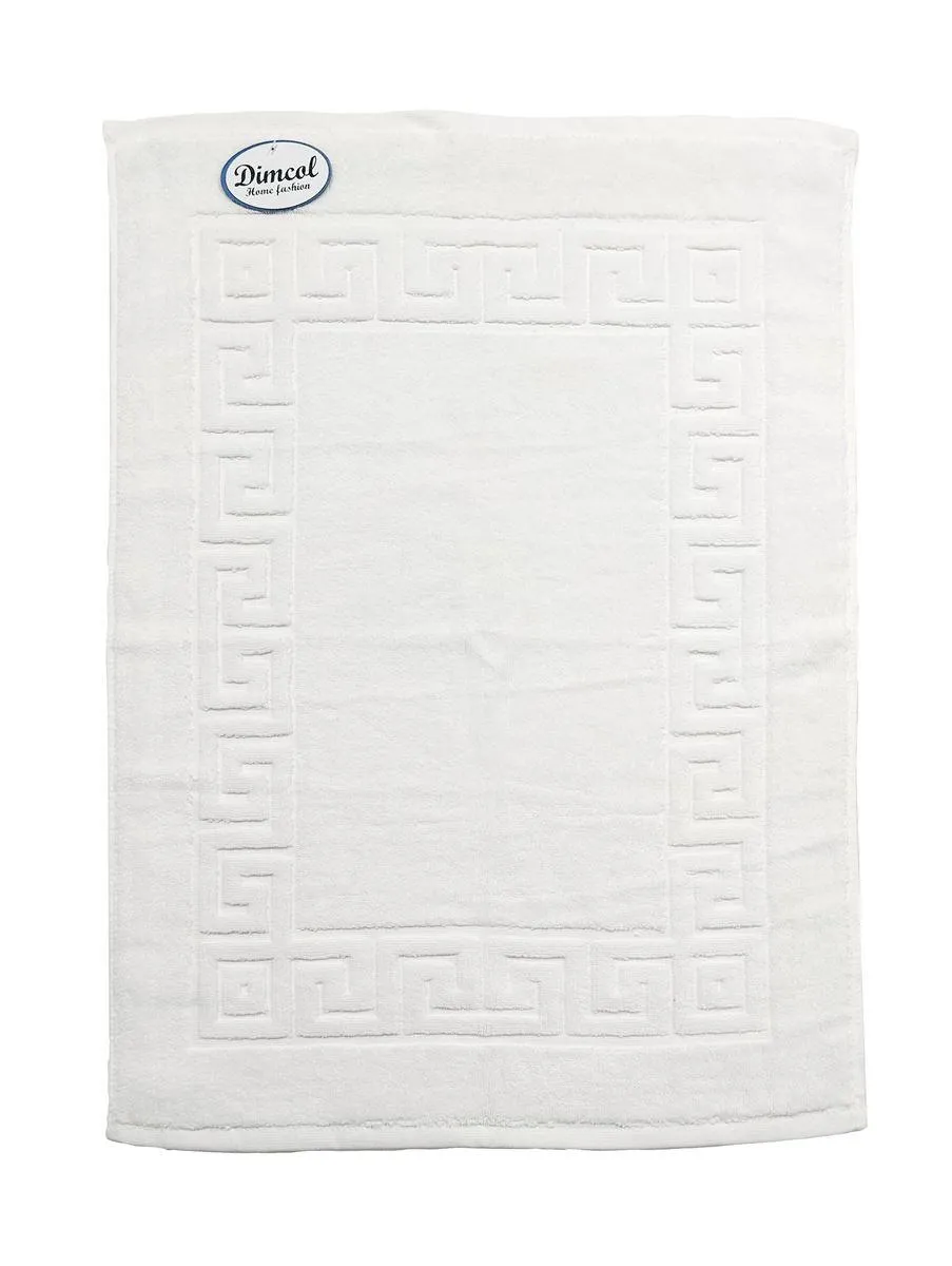Ξενοδοχειακό Πατάκι Μπάνιου 700 gr/m² Jacquard Μαίανδρος 50X70 Λευκό 100% Cotton