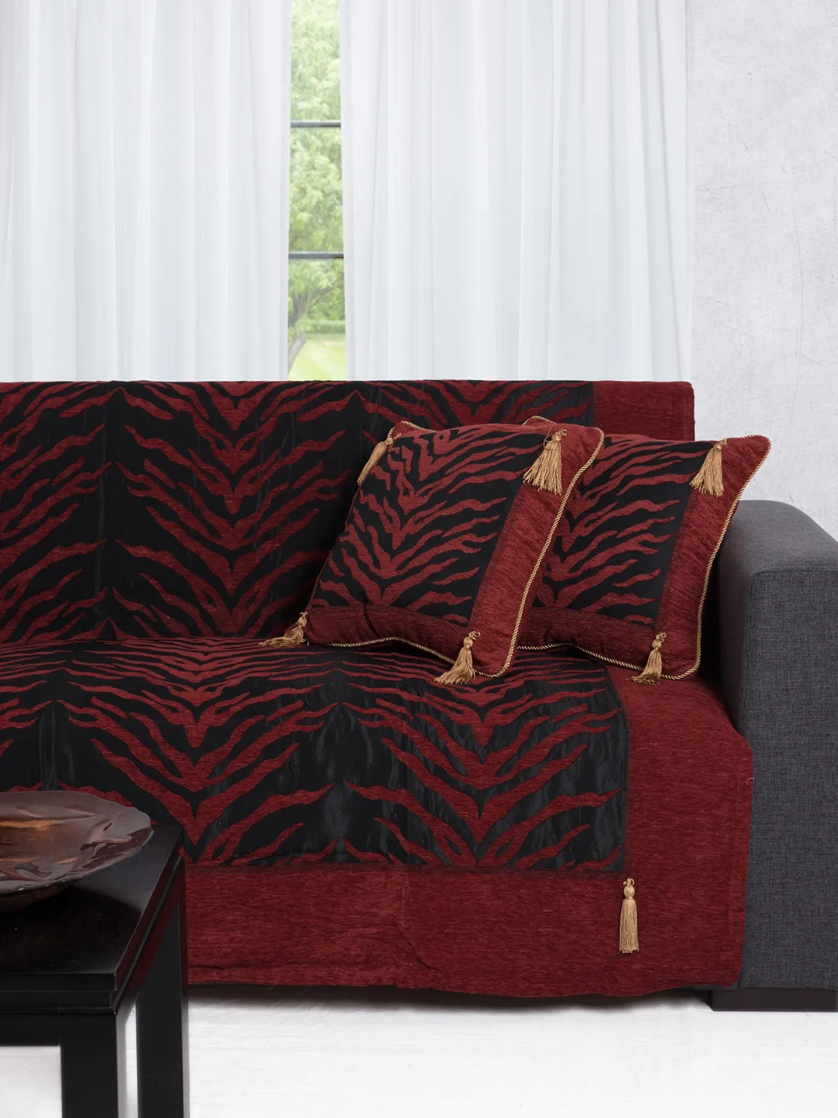 ΡΙΧΤΑΡΙΑ 306 (180cm x 180cm / 180cm x 250cm / 180cm x 300cm) μαύρο κόκκινο