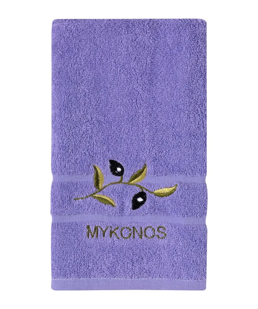 Πετσέτα Προσώπου (50cm x 100cm) Μωβ με Κλαδί ΜΥΚΟΝΟΣ