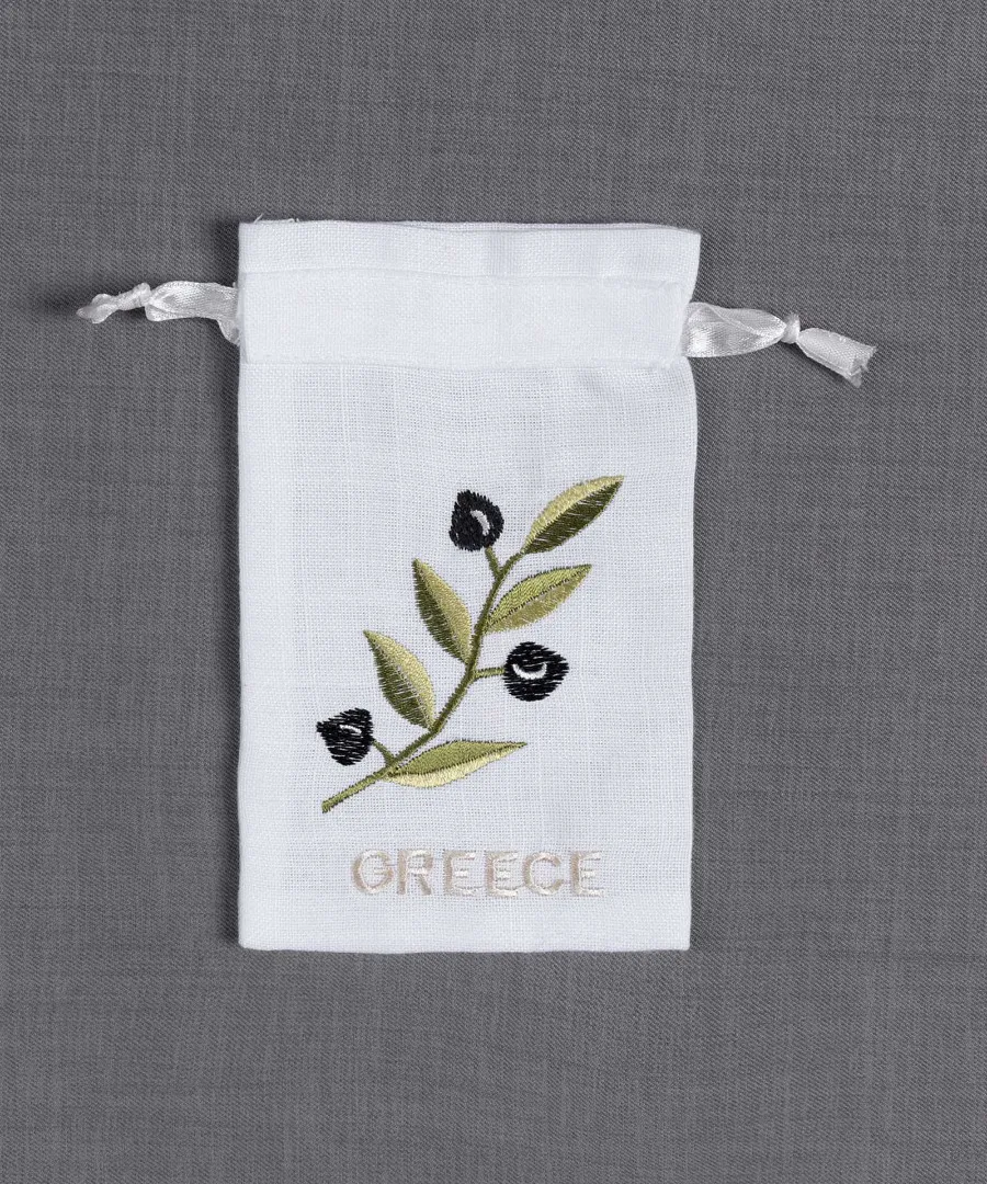 Σαπουνοθήκη (10τμχ) GREECE (9cm x 14cm) λευκό με χρώμα