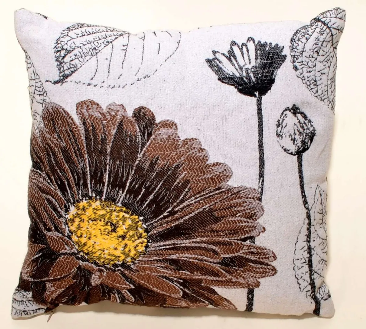 ΜΑΞΙΛΑΡΟΘΗΚΗ (45cm x 45cm) FLOWER BROWN 