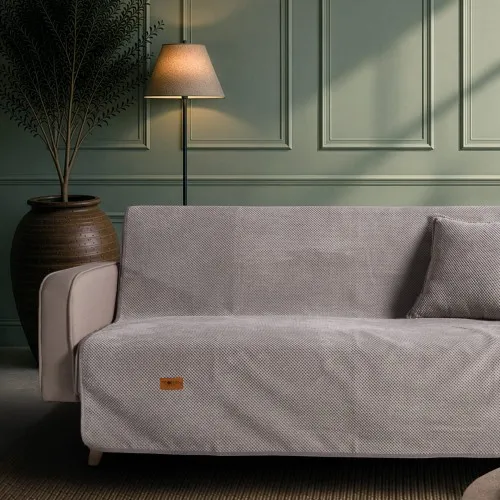 Ριχτάρι Αντιολισθητικό Αδιάβροχο Pearl 11 Grey - Τριθέσιο 180x300cm
