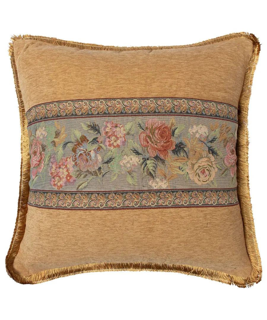 Μαξιλαροθήκη με κρόσσι 572 (65cm x 65cm) χρυσό