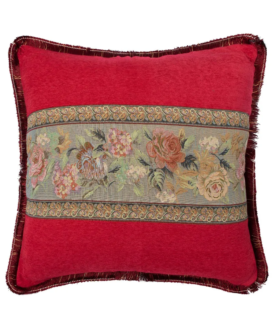 Μαξιλαροθήκη με κρόσσι 572 (45cm x 45cm) κόκκινο