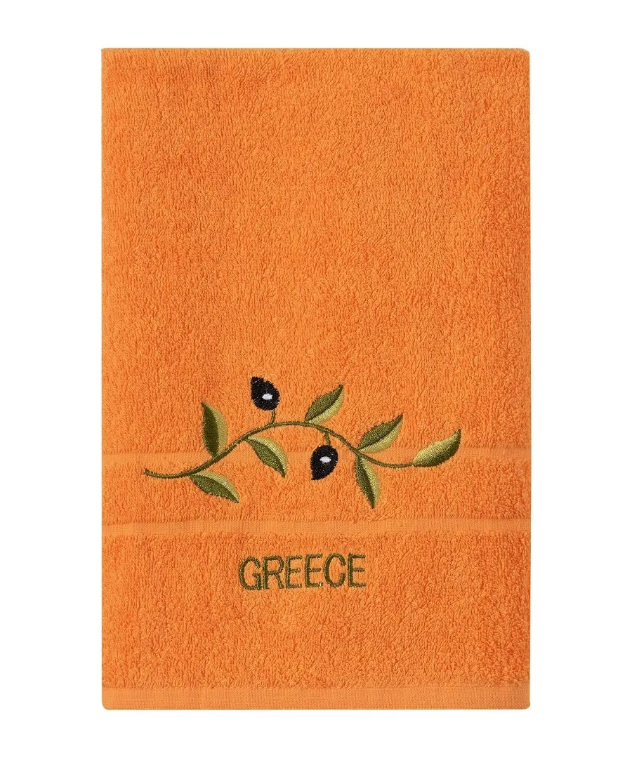 Πετσέτα Σώματος ( 70cm x 140cm ) Πορτοκαλί με κλαδί GREECE