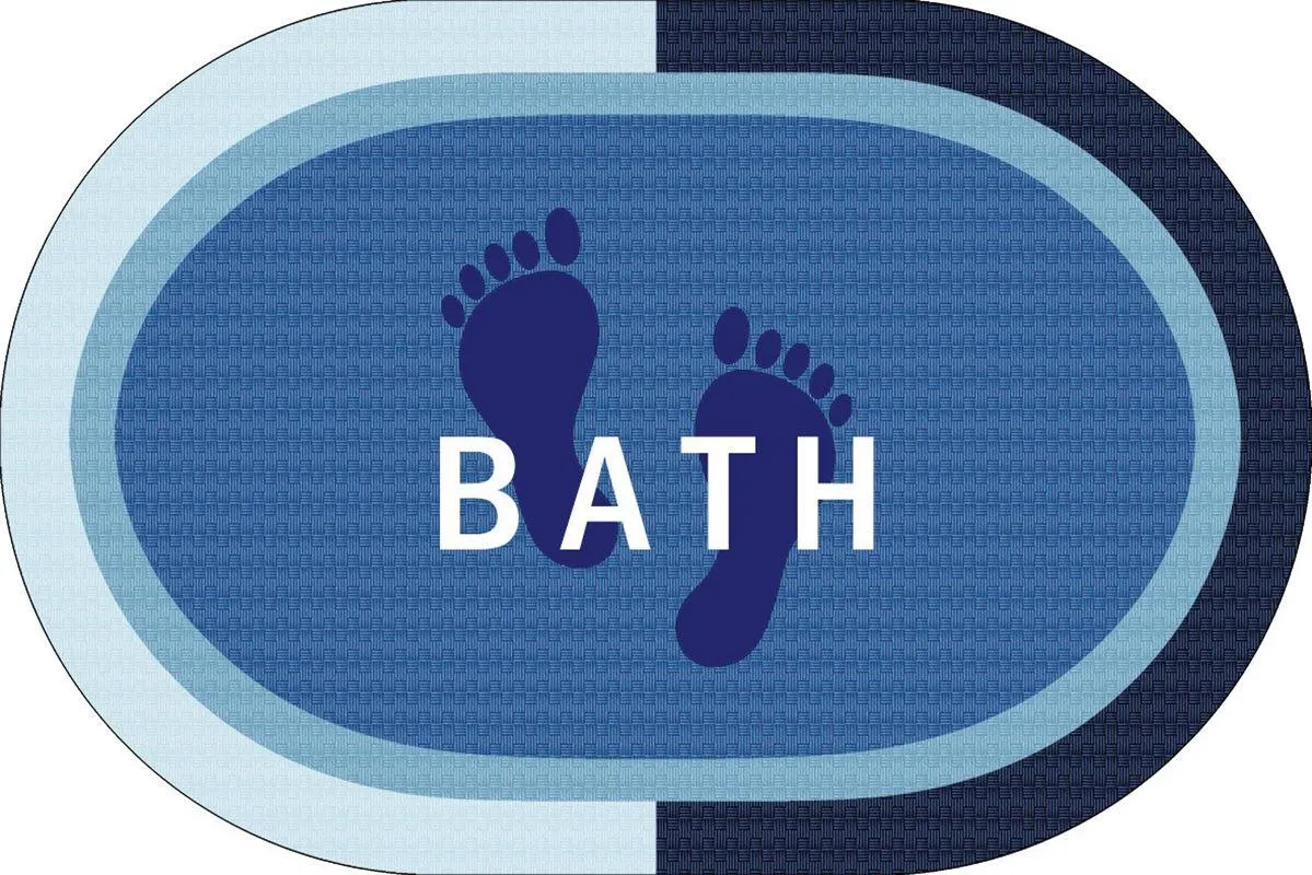 Πατάκι Μπάνιου Oval Αντιολισθητικό Bath 50X70 Sky Blue 100% Polyester