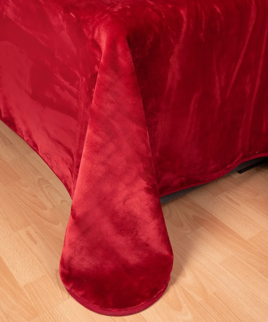 Βελουτέ κουβέρτες (160cm x 220cm) κόκκινο