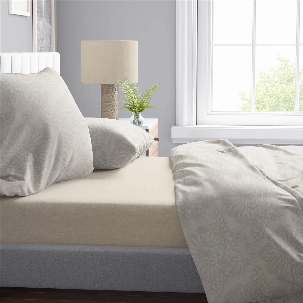 Σεντόνια Εμπριμέ Σετ 4 τεμ Άρτεμις 702 240X270 Beige 100% Cotton