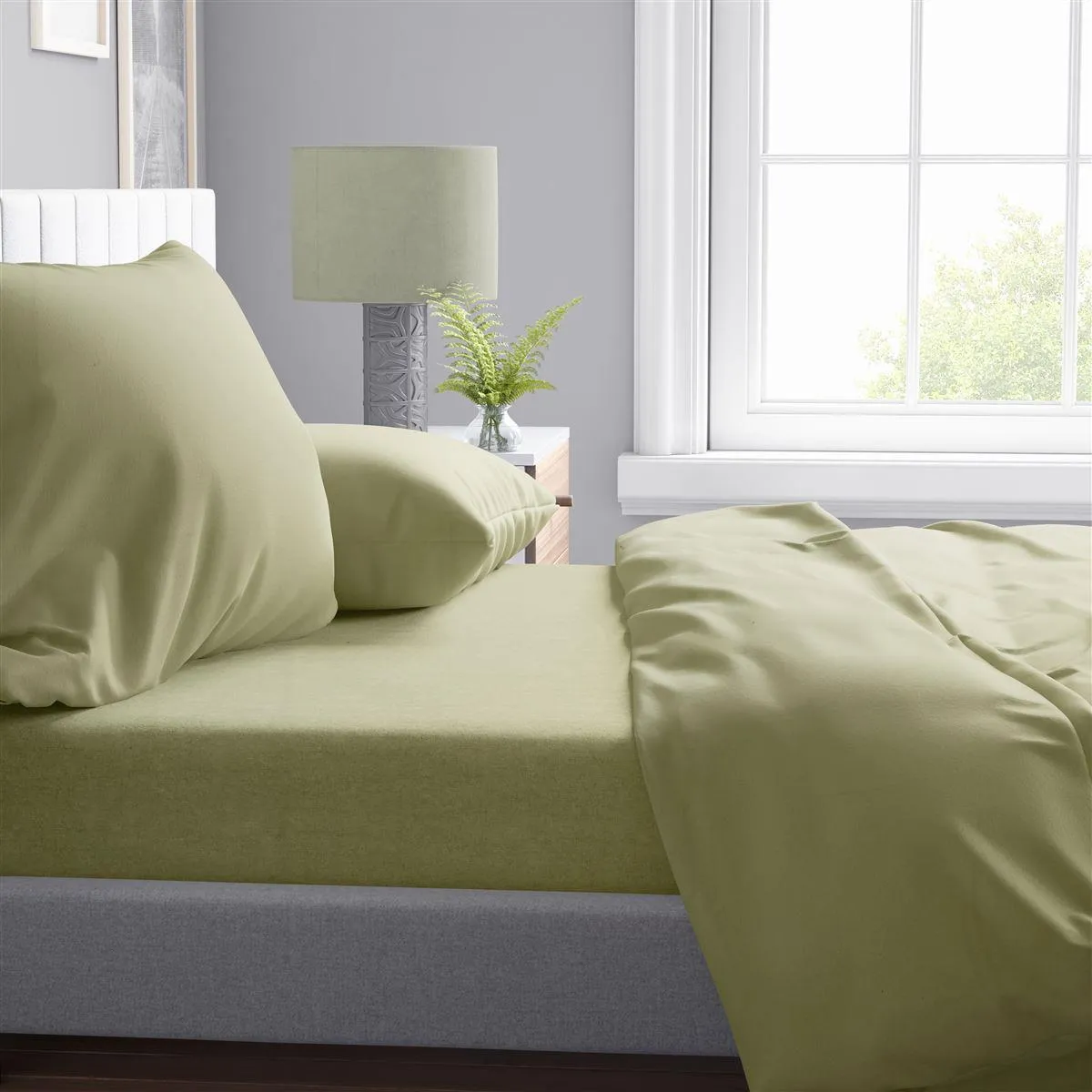 Σεντόνια Σετ 4 τεμ Solid 504 220X240 Olive 100% Cotton