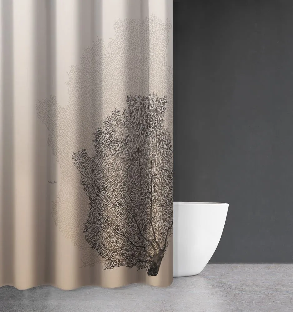 Κουρτίνα Μπάνιου Seawater Des 621 Natural με Κρίκους 