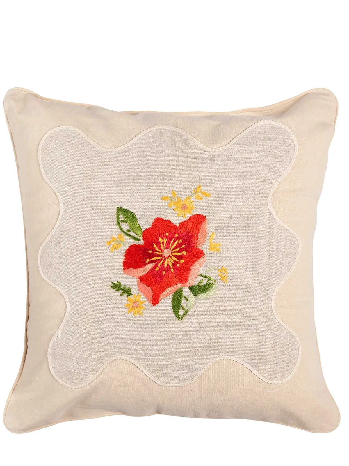 ΜΑΞΙΛΑΡΟΘΗΚΗ (45cm x 45cm) λινό λουλούδι2