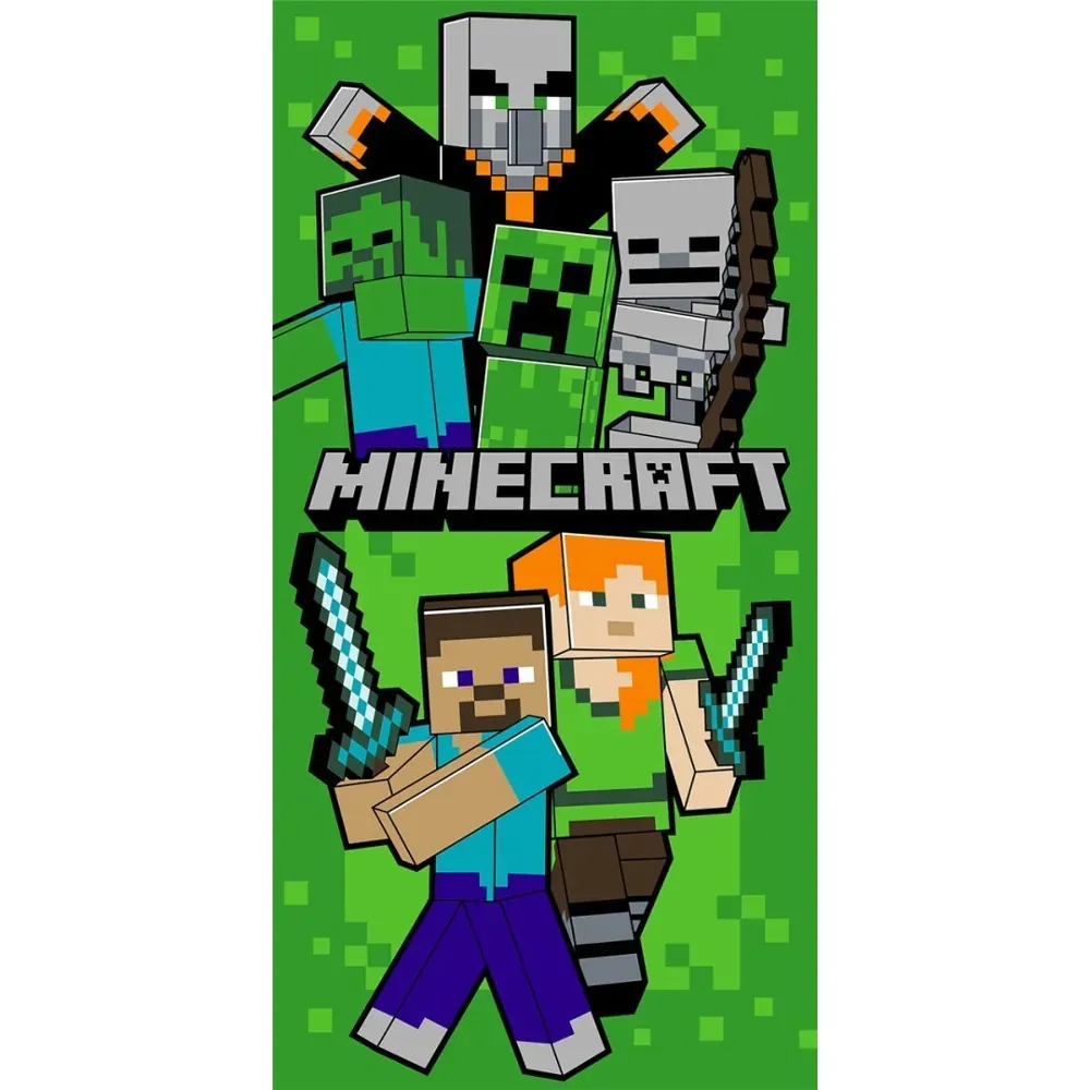 Πετσέτα Θαλάσσης Microfiber Minecraft Green