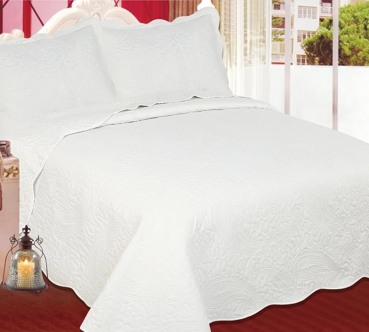 ΚΟΥΒΕΡΛΙ σετ (160cm x 220cm + 1 x 50cm x 70cm) λαχούρι CREAM & CREAM