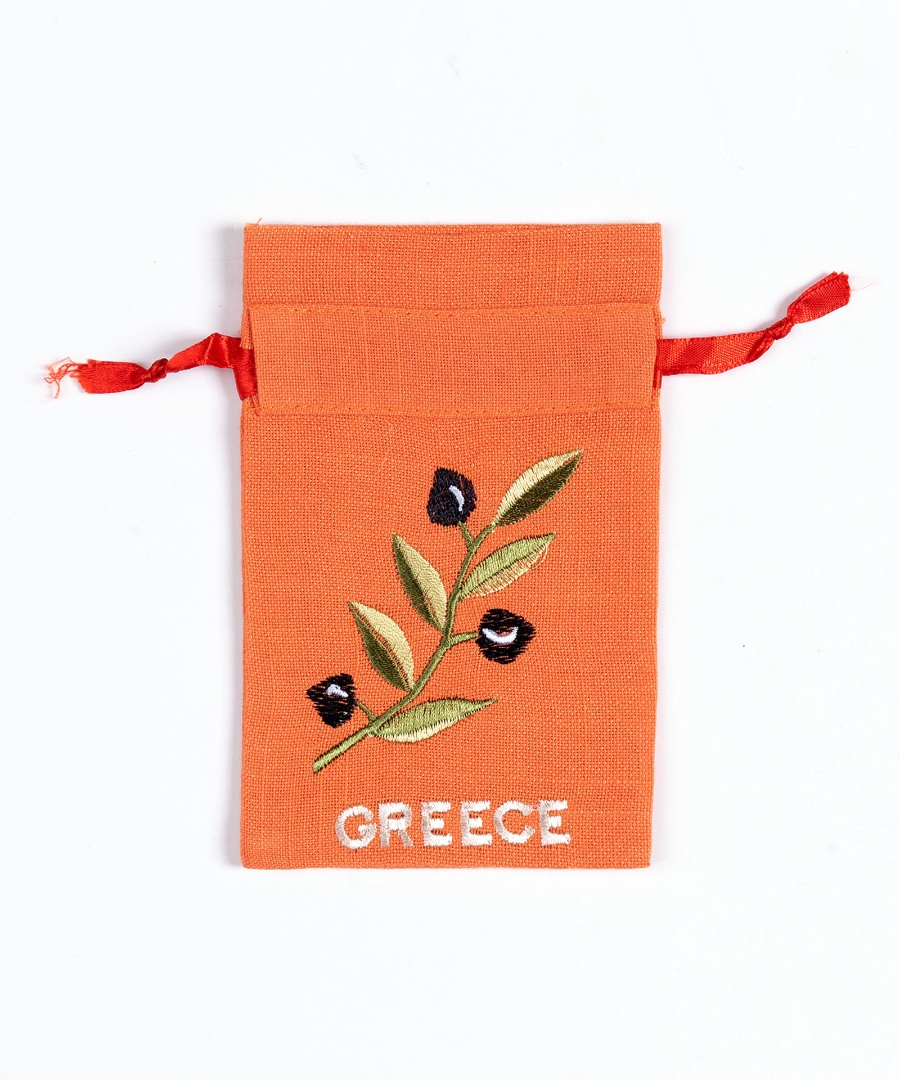 Σαπουνοθήκη (10τμχ) GREECE (9cm x 14cm) πορτοκαλί με χρώμα