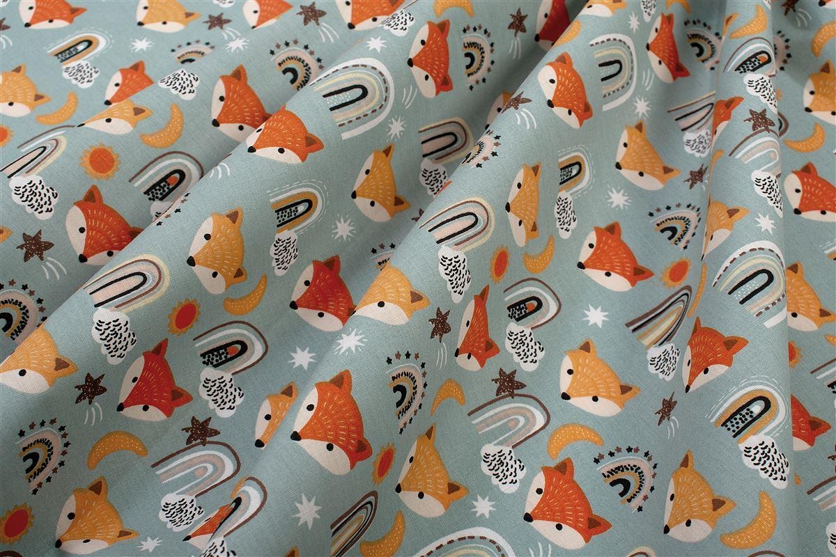 Σεντόνια Εμπριμέ Σετ 2 τεμ kids Fox 528 160X240 Pale Cyan 100% Cotton