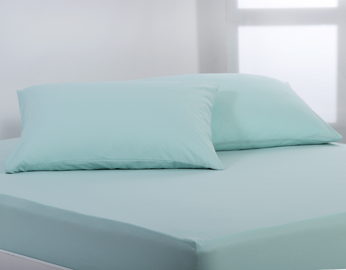 Βαμβακερό σετ μαξιλαροθήκες essentials (52cm x 72cm ) misty jade