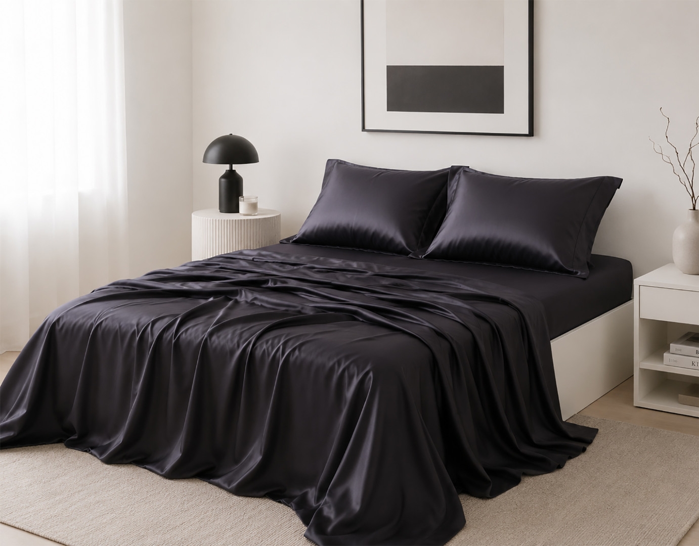Σετ σεντόνια bamboo 300TC (270cm x 290cm) σκούρο γκρί