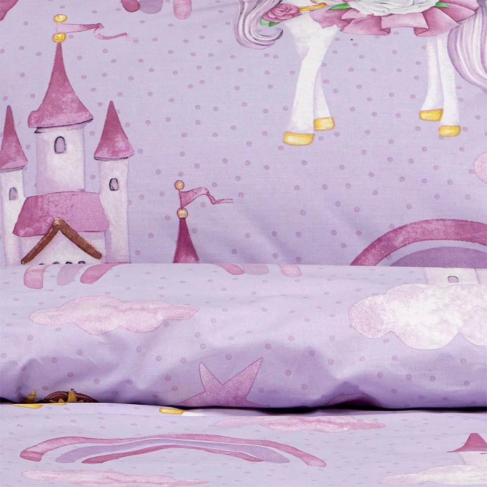 LINO Σετ Παιδική Παπλωματοθήκη (160x240) Dreamy Castleland Λιλά