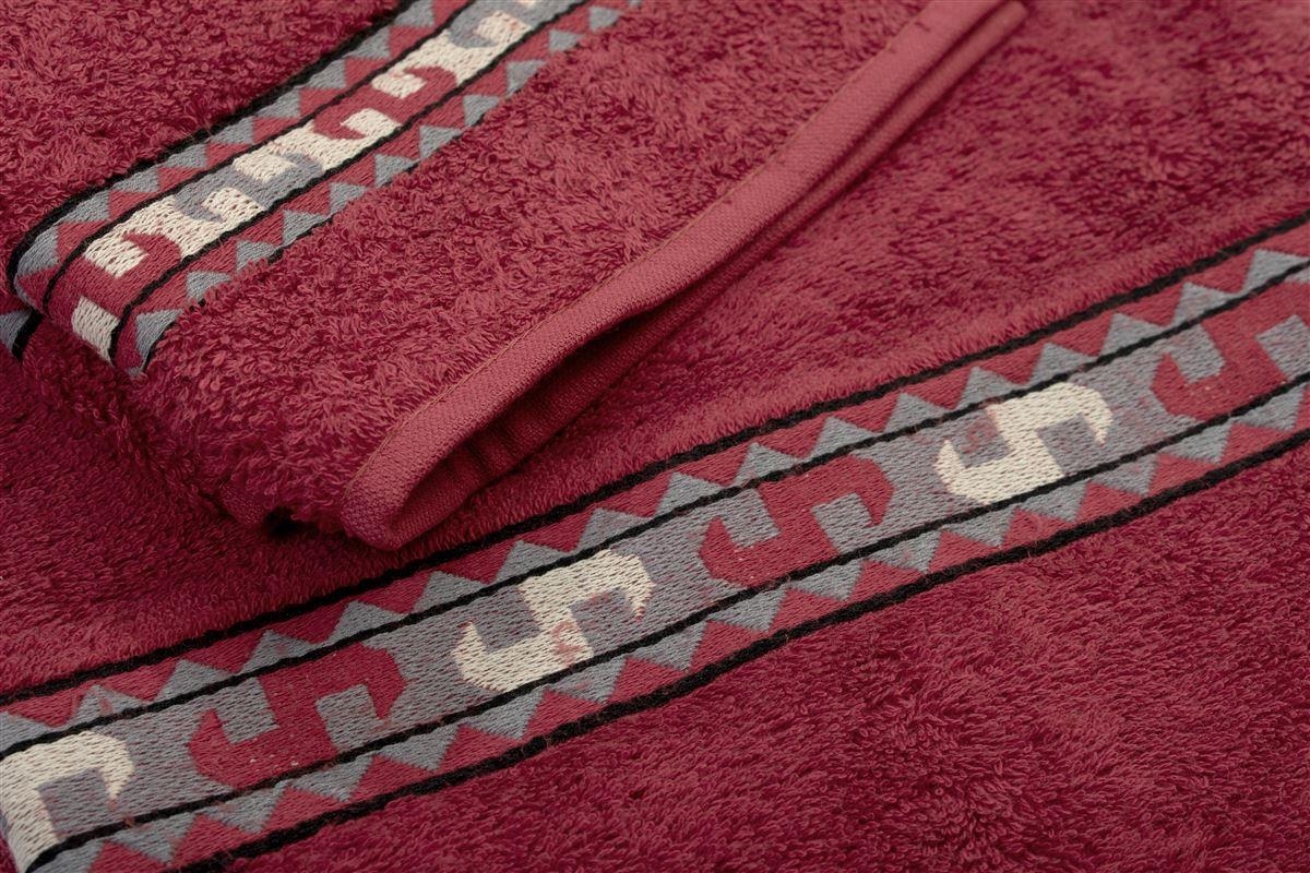 Πετσέτα Σετ 2 τεμ ZUCCHI 40X60,60X110 Jacquard Κόκκινο 100% Cotton
