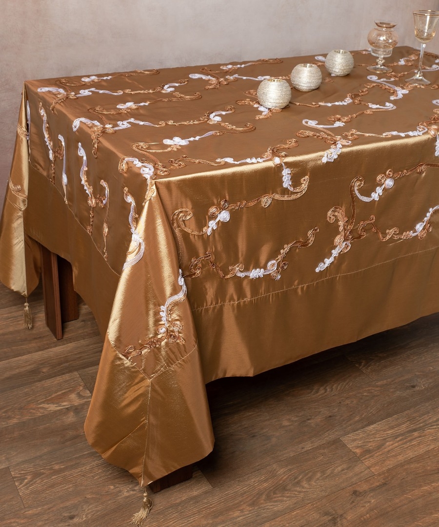 Σατέν Τραπεζομάντηλο ( 180cm x 220cm ) 6271 Χρυσό