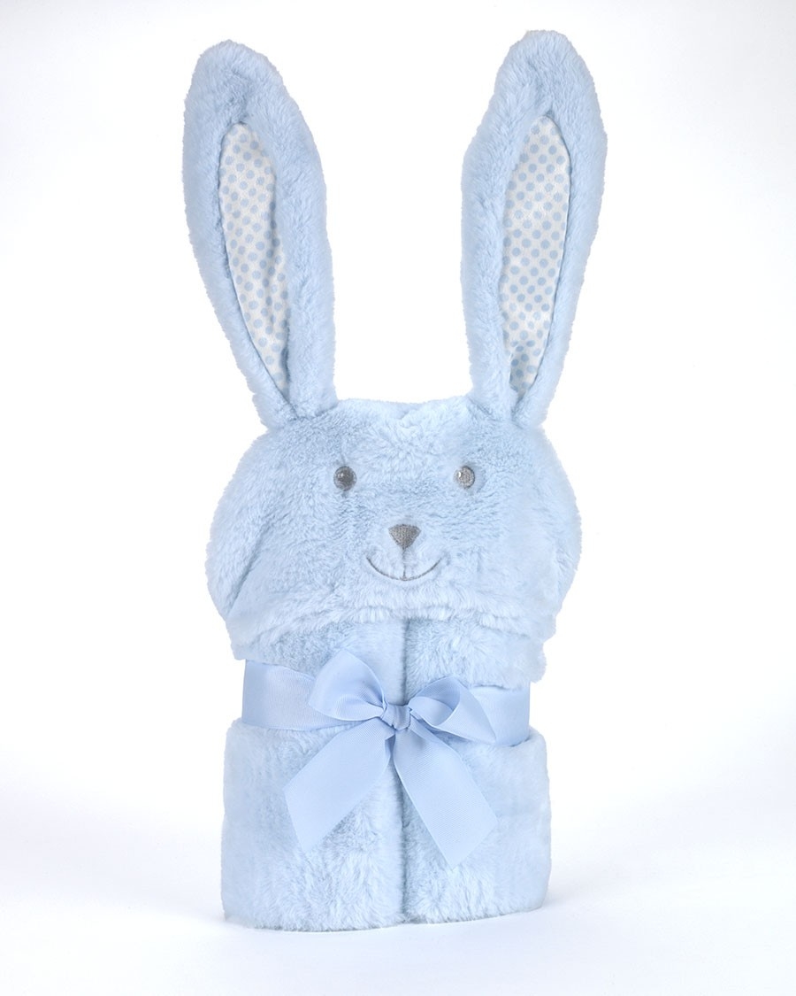 Κουβέρτα Pompon Rabbit 75Χ95cm Γαλάζιο MORA