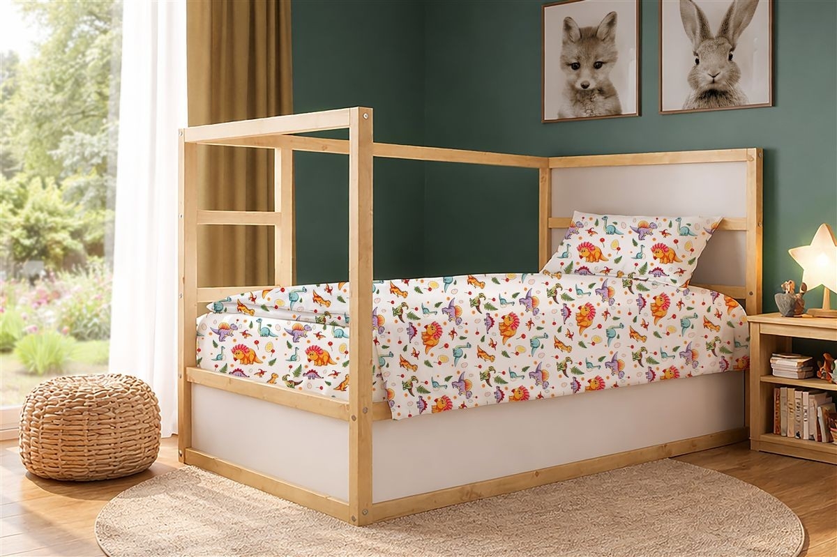 Πάπλωμα Εμπριμέ kids Dinosaur 520 160x240 White-Orange 100% Cotton