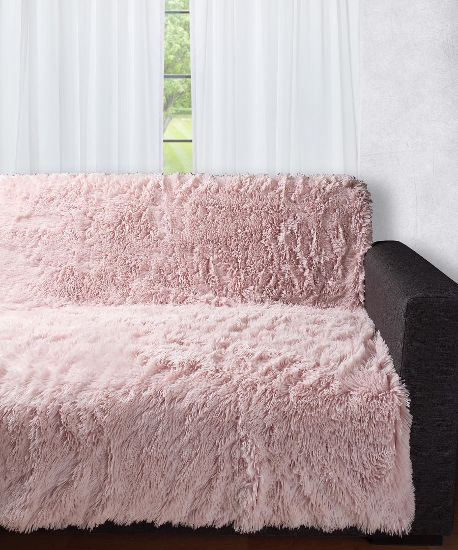 Διακοσμητικό μαλλιαρό ριχτάρι 5336 (145cm x 195cm) πούδρα