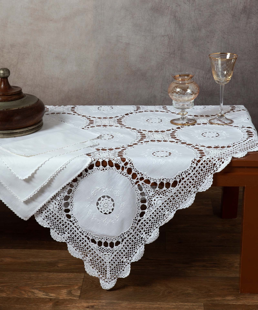 ΒΑΜΒΑΚΕΡΟ ΤΡΑΠΕΖΟΜΑΝΤΗΛΟ ΜΕ ΠΛΕΚΤΟ 371 (127CM X 175CM)