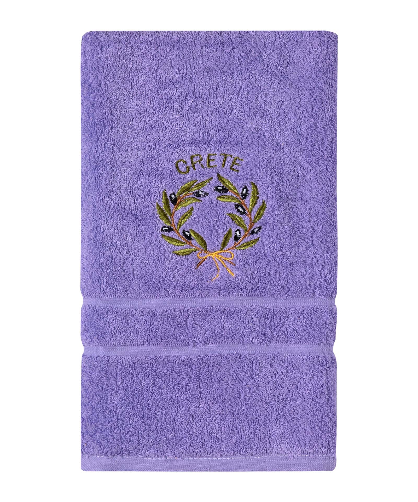 Πετσέτα Προσώπου ( 50cm x 100cm ) Μωβ με στεφάνι ΚΕΡΚΥΡΑ