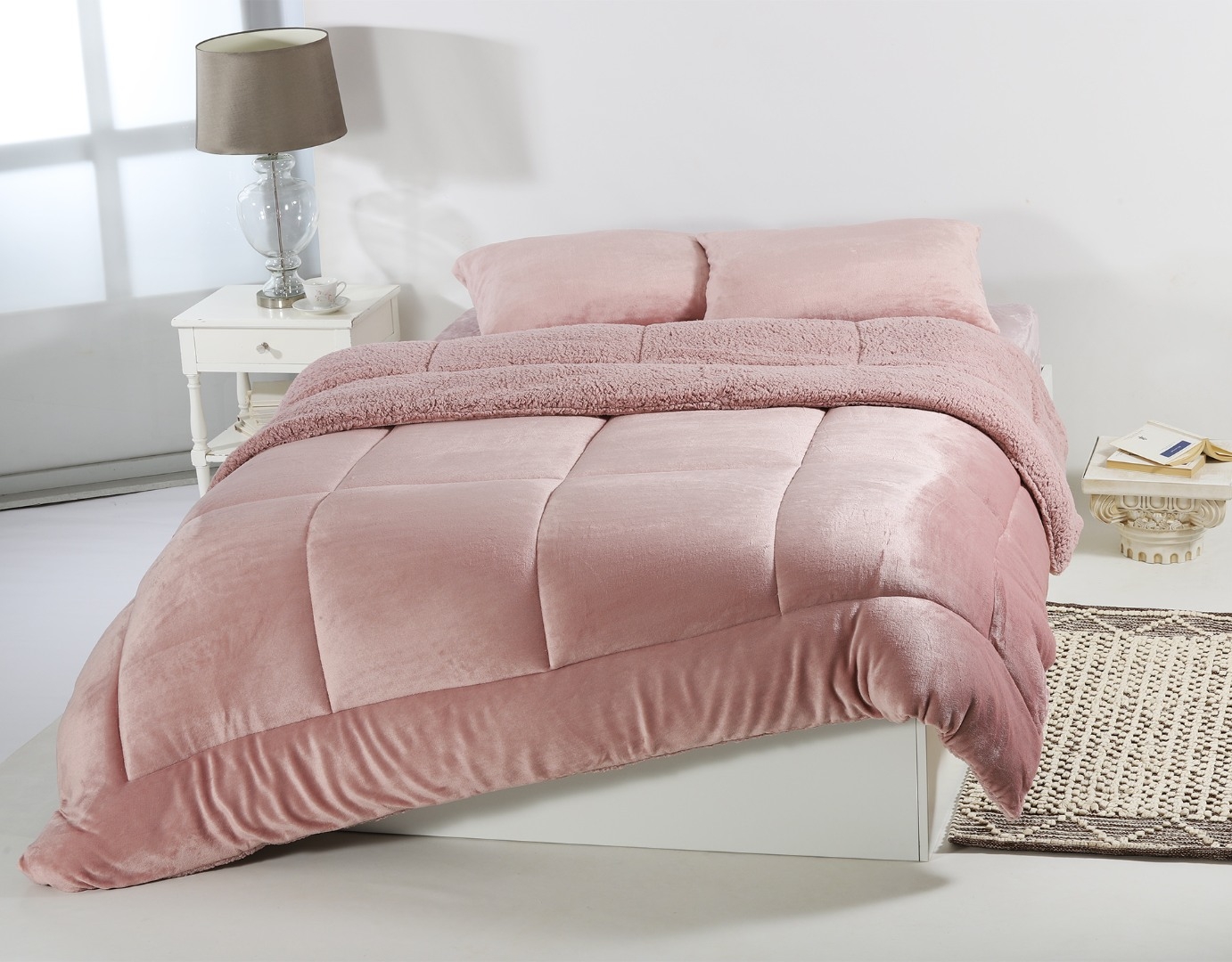 Κουβερτοπάπλωμα solid (220cm x 240cm) old rose