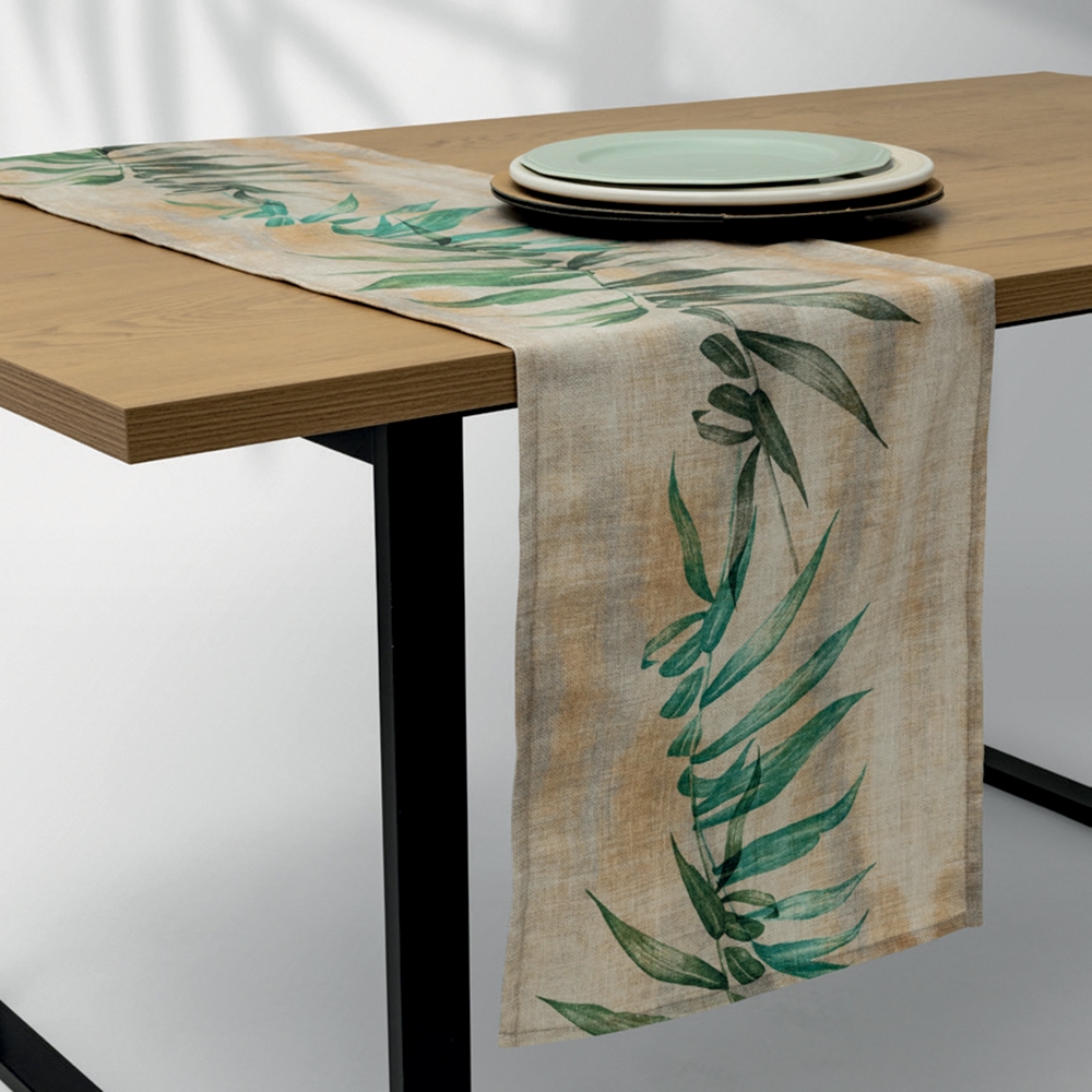Τραβέρσα Foresta 40×160 Εκρού-Πράσινο