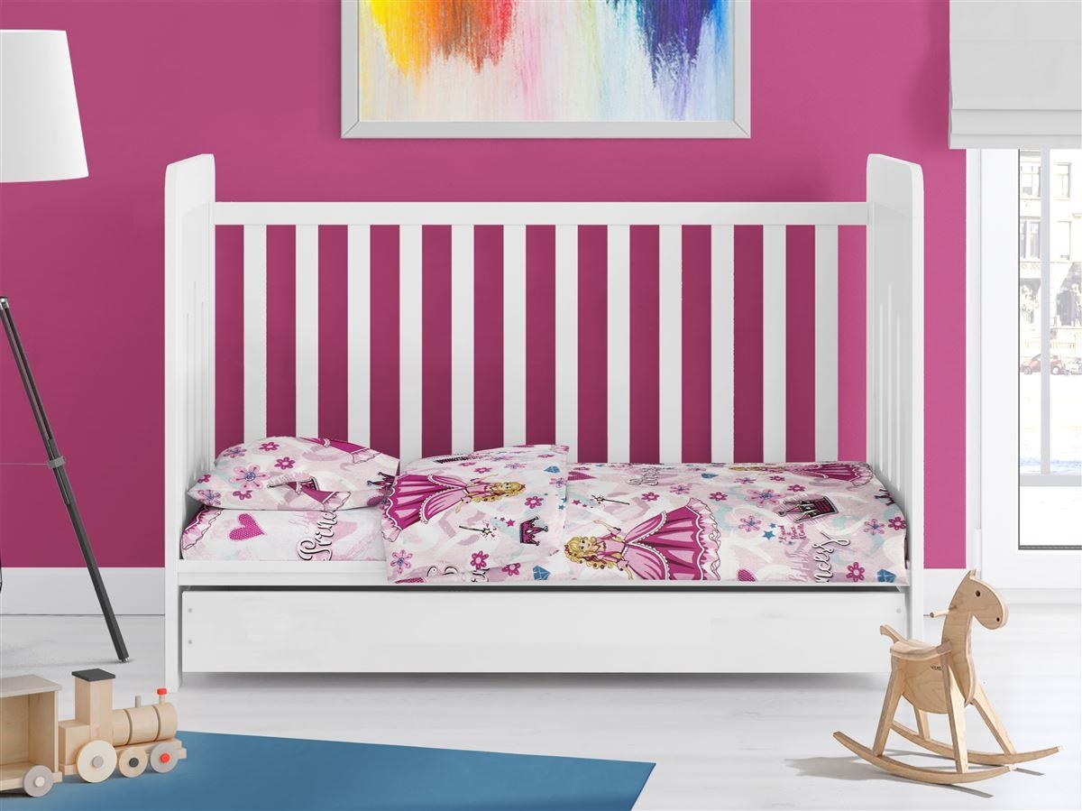 ΚΑΤΩΣΕΝΤΟΝΟ ΜΕ ΛΑΣΤΙΧΟ bebe Princess 390 0,70X1,40X0,15 Pink 70/30 Cott/Pol