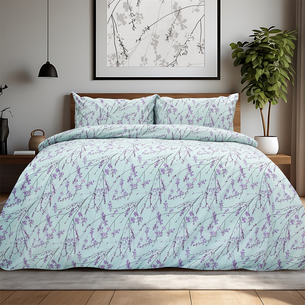 LINO Σετ Παπλωματοθήκη Μονή (165x245) Amandes Λιλά