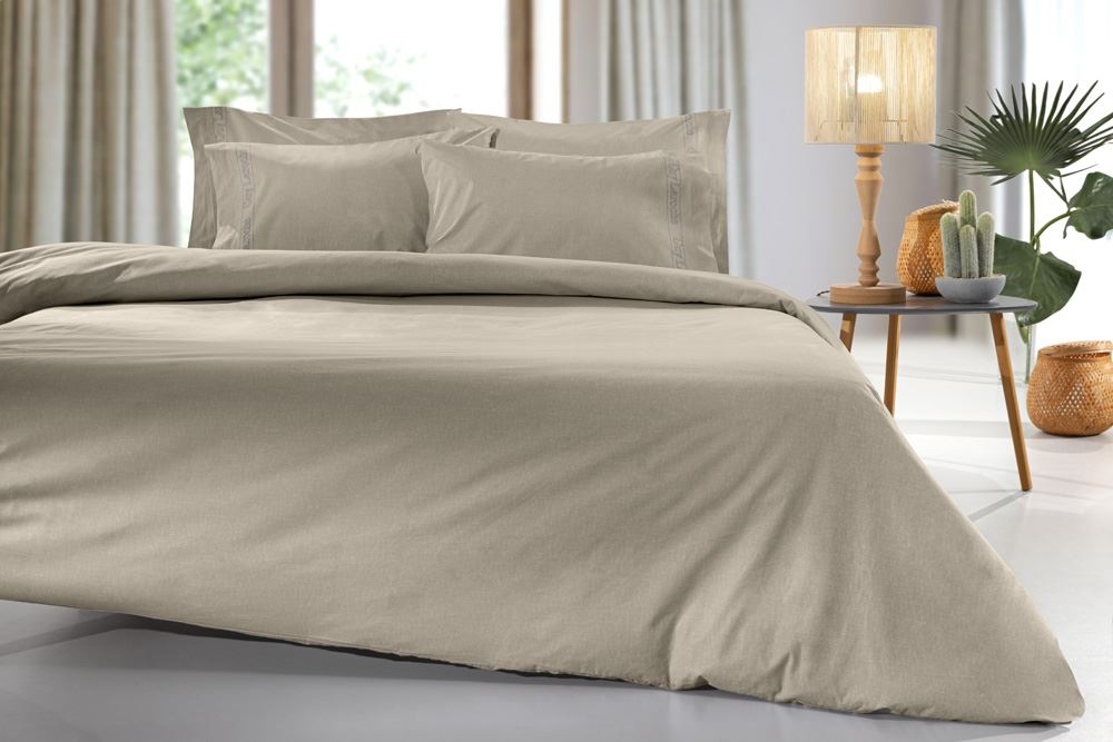 Σεντόνι Color Plus Taupe με Λάστιχο 