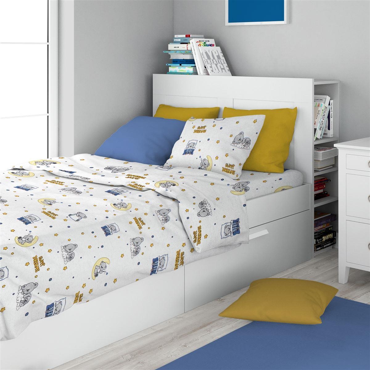 ΣΕΝΤΟΝΙΑ ΕΜΠΡΙΜΕ ΣΕΤ 3 τεμ kids Sweet Dreams 554 160X240 White-Sky Blue 100% Cotton