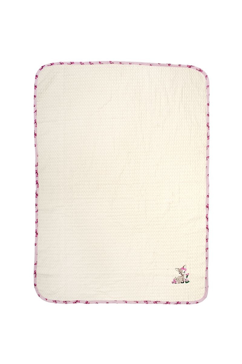 Κουβέρτα Πικέ Με Κέντημα bebe Deer 198 80X110 Ecru-Pink 100% Cotton