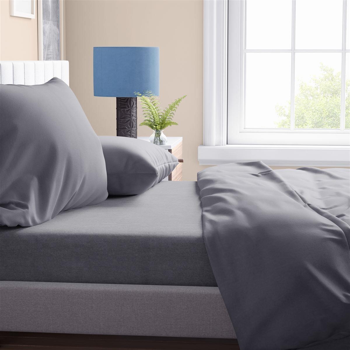 ΣΕΝΤΟΝΙΑ ΣΕΤ 4 τεμ Solid 495 220X240 Dark grey Cotton 100%