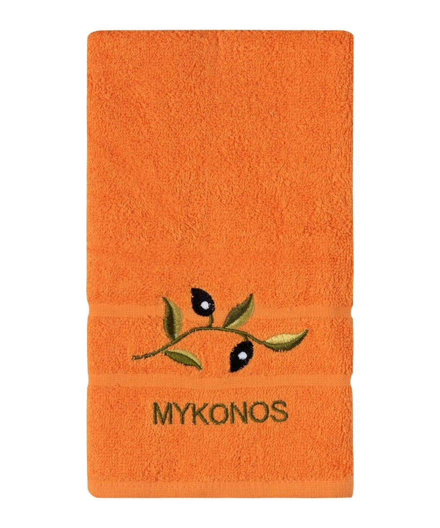 Πετσέτα Προσώπου (50cm x 100cm) Πορτοκαλί με Κλαδί ΜΥΚΟΝΟΣ