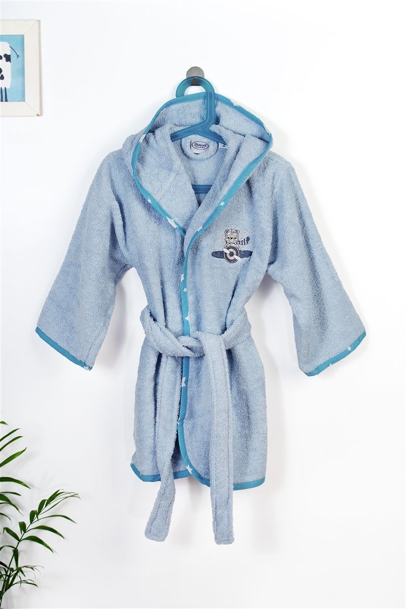 Μπουρνούζι Με Κέντημα kids Aviator 183 Size: 04 Sky Blue 100% Cotton