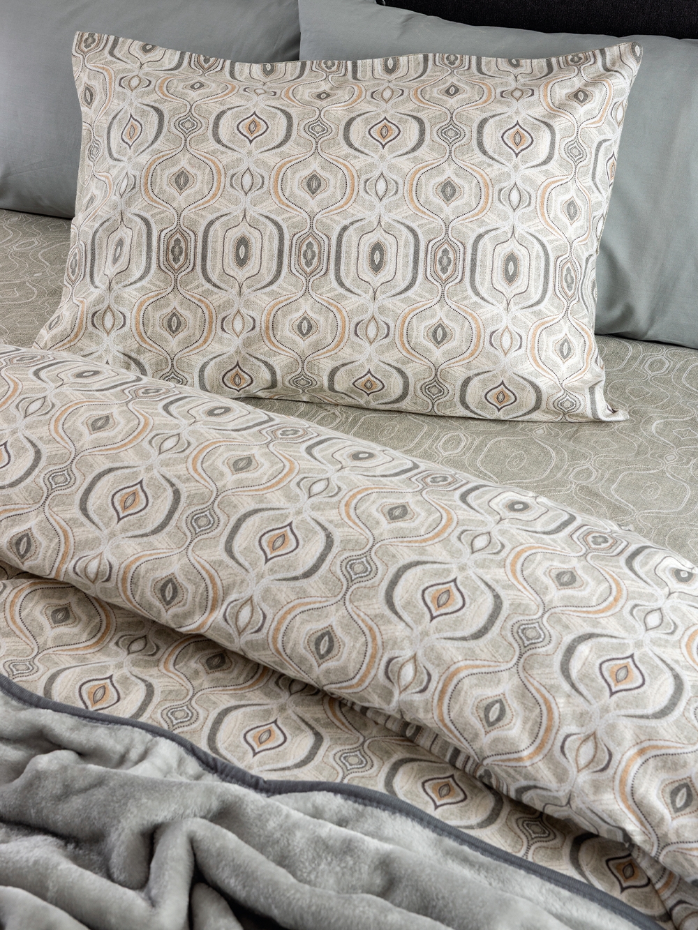 Σετ Σεντόνια Υπέρδιπλα Flannel Beauty 240x265 FB0252 Χωρίς Λάστιχο
