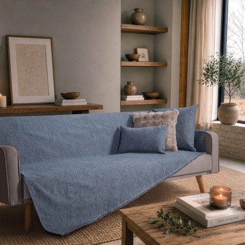 Ριχτάρι Norman 04 Denim Blue - Μονοθέσιο 180x150cm