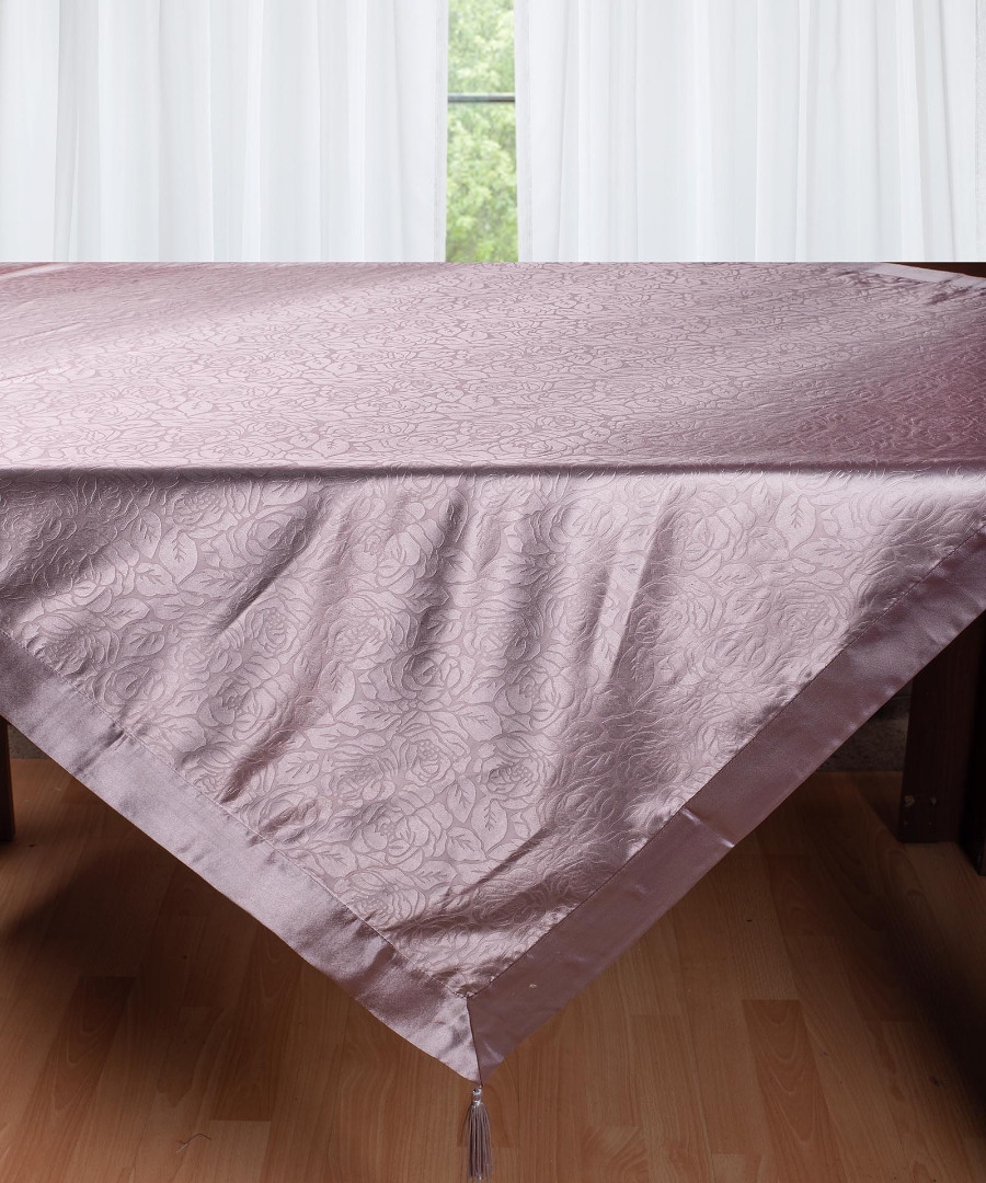Σατέν τραπεζομάντηλο 2009 λουλούδι (160cm x 220cm) μώβ
