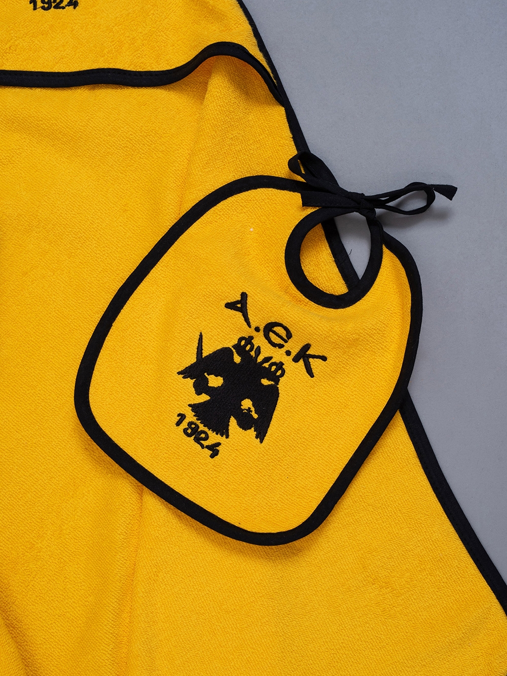 Βρεφικό Σετ Λουτρού AEK 1924 Baby Block - 100% Βαμβάκι με Κέντημα