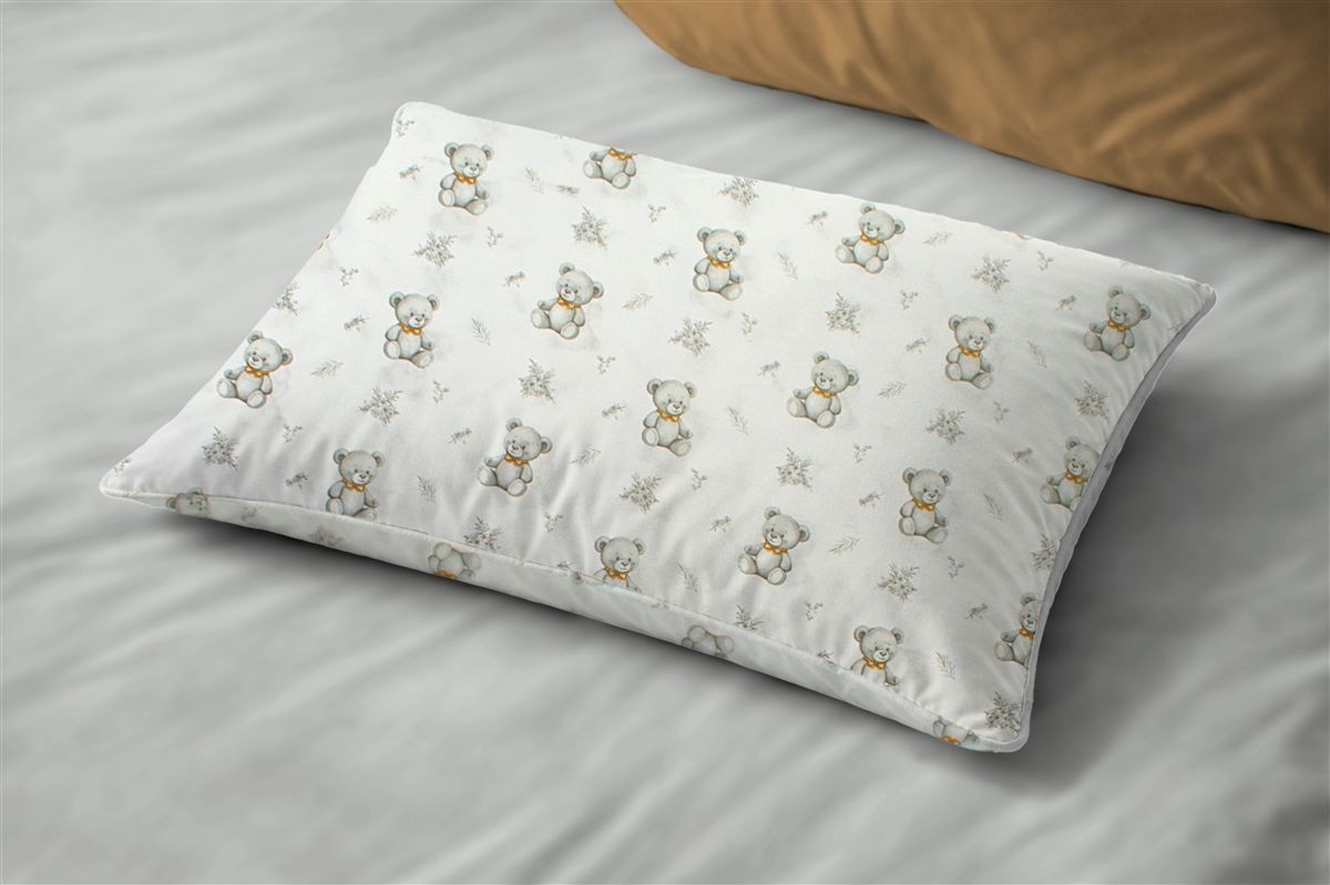 Μαξιλαροθήκη Εμπριμέ bebe Newborn Bear 717 35x45 White-Grey 100% Cotton