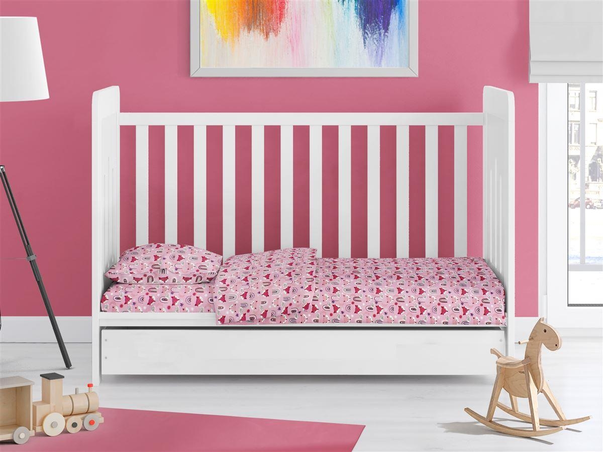 ΚΑΤΩΣΕΝΤΟΝΟ ΜΕ ΛΑΣΤΙΧΟ bebe Fox 525 0,70X1,40X0,15 Pink 100% Cotton