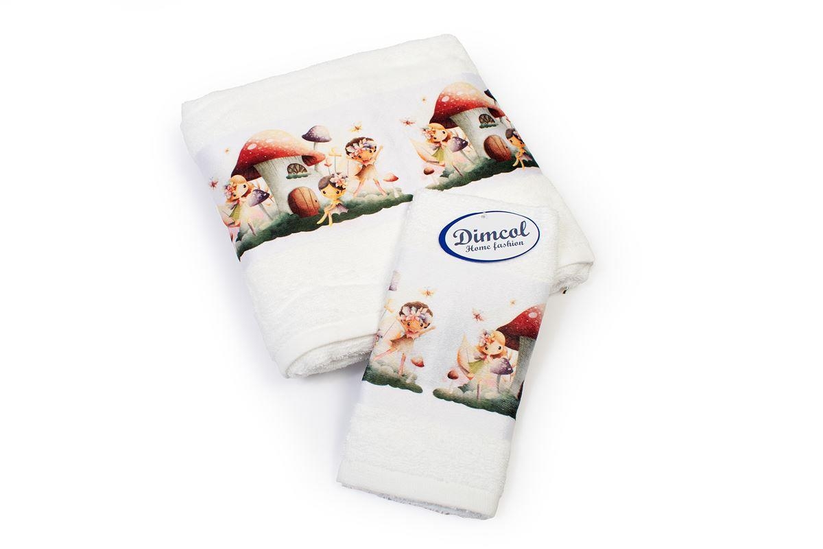 Πετσέτα Σετ 2 τεμ Με Ψηφιακή Εκτύπωση bebe Fairies 331 30X50,70X140 White 100% Cotton