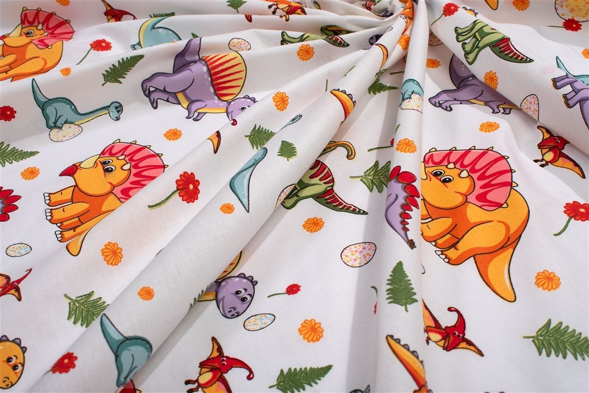 Κατωσέντονο Με Λάστιχο bebe Dinosaur 520 0,70x1,40x0,15 White-Orange 100% Cotton