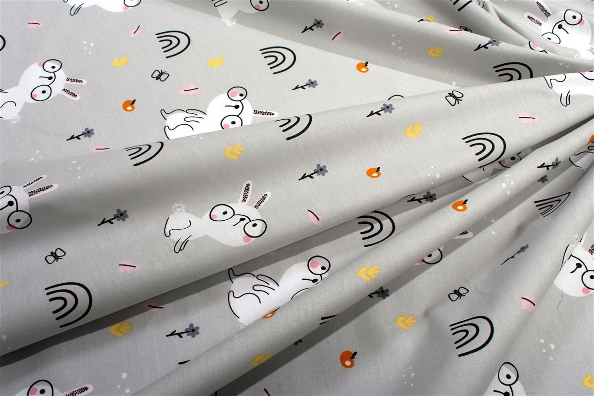 Πάπλωμα Εμπριμέ bebe Rabbit Garden 586 120X160 Grey 100% Cotton